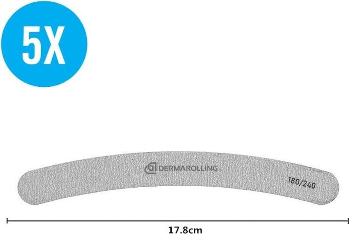 Dermarolling professionele nagelvijl banana grit 180/240 - set van 5 stuks Dermarolling professionele nagelvijl banana grit 180/240 - set van 5 stuks
