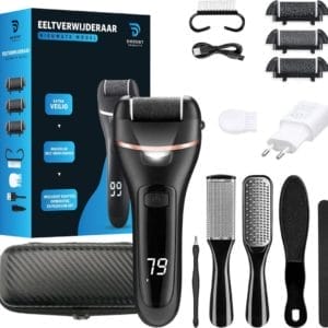 Dhoent Products® Eeltverwijderaars - Elektrische Eeltverwijderaar - Pedicureset Electrisch - Professionele Eelt Verwijderaar - Gratis E-boek - Opbergtas en Adapter - Nagelvijl - Eeltvijl - Usb Oplaadbaar - IPX 7 - Waterdicht.