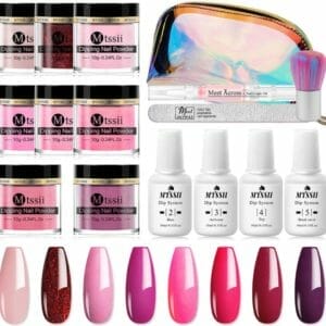 Dipping powder starter kit - 8 kleuren - roze - dip poeder - acryl nagels - dip nagels - meest complete starterspakket - nagel poeder