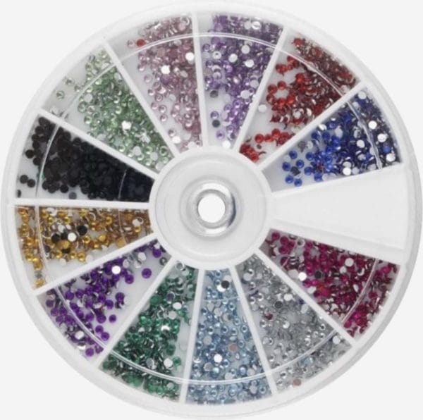 Doosje rhinestone 1200 stuks - goede kwaliteit - nail art diverse kleuren / strass nagel steentjes / nagel diamantjes / nail art