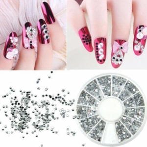 Doosje Rhinestone Zilver 1200 Stuks - Carrousel -Strass nagel steentjes / Nagel diamantjes / Nail art