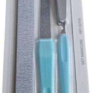 EM Milano Manicure set - Pedicure set - 4-delig - Buffervijl -Nagelvijl - Nagelknipper - Nagelriem verwijderaar - Blauw