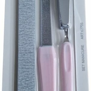 EM Milano Manicure set - Pedicure set - 4-delig - Buffervijl - Nagelvijl - Nagelknipper - Nagelriem verwijderaar - Roze