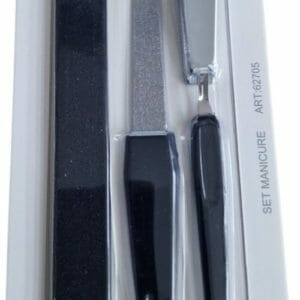 EM Milano Manicure set - Pedicure set - 4-delig - Buffervijl - Nagelvijl - Nagelknipper - Nagelriem verwijderaar - Zwart