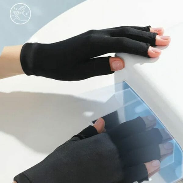 Epc® uv beschermende handschoenen - acryl - gellak - led - nagellamp - manicure handschoen vingerloos - 1 paar - zwart
