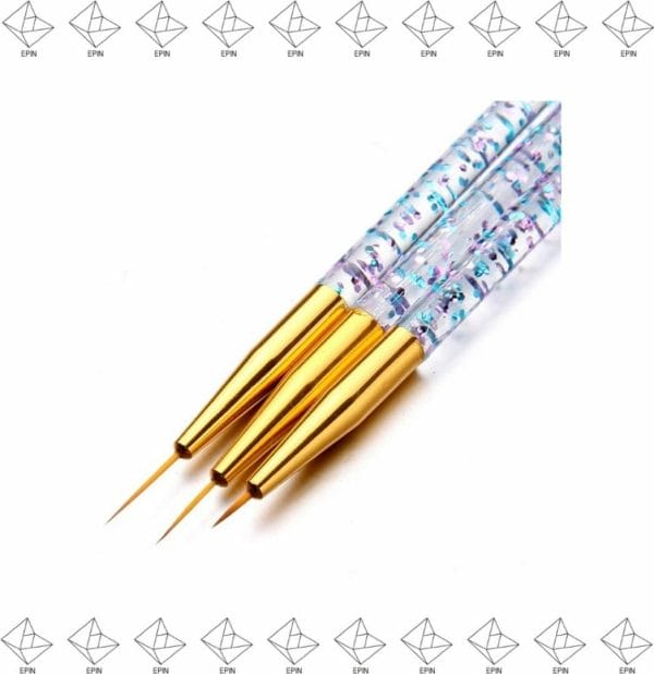 Epin | nagel art pennen set van 3 | nagel penselen | goud