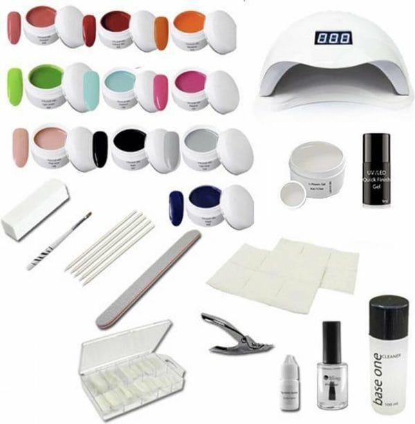 Easy Nails Gelnagels Starterspakket - Perfecte Nepnagels - Set voor Gelnagels - 10 kleuren Gel - Inclusief Nagellamp (LED)
