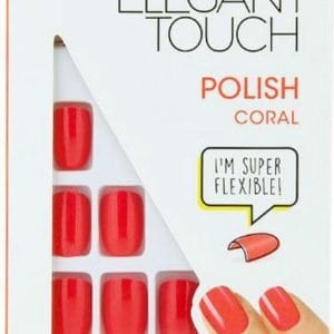 Elegant Touch Nageltips Super Flexible Polish Coral 24stuks+Lijm