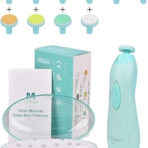 Elektrische Nagelverzorgingsset Nagelvijl Manicure Pedicure 10 in 1 LED-licht Nagelvijl voor baby's peuters volwassenen Gezond en Veilig Maakt Baby Blij (Batterijen Niet Inbegrepen)