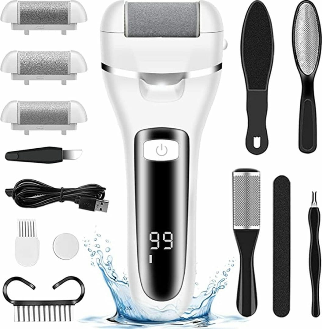 Elektrische eeltverwijderaar-professionele eeltverwijderaar-elektrische voetvijl-waterdicht-met led verlichting-oplaadbaar-sinterklaas kado-kerst Elektrische eeltverwijderaar-waterdicht-oplaadbaar-led verlichting-eeltverwijderaar