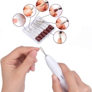 Elektrische manicure, manicure, nagelmachine, manicure, elektrische schuurmachine, pedicure, schuurmachine met 6 opzetstukken voor salon, festival, geschenken