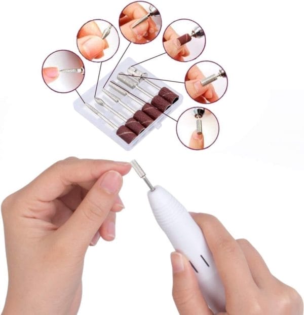 Elektrische manicure, manicure, nagelmachine, manicure, elektrische schuurmachine, pedicure, schuurmachine met 6 opzetstukken voor salon, festival, geschenken