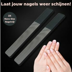 Enjoy Living - 2 stuks Professionele Nano Glazen Nagelvijl - Nagelverzorging - Glasvijl voorkomt Splijten en Haakjes - Nagelvijl Glas voor mooie en glanzende nagels - Zwart