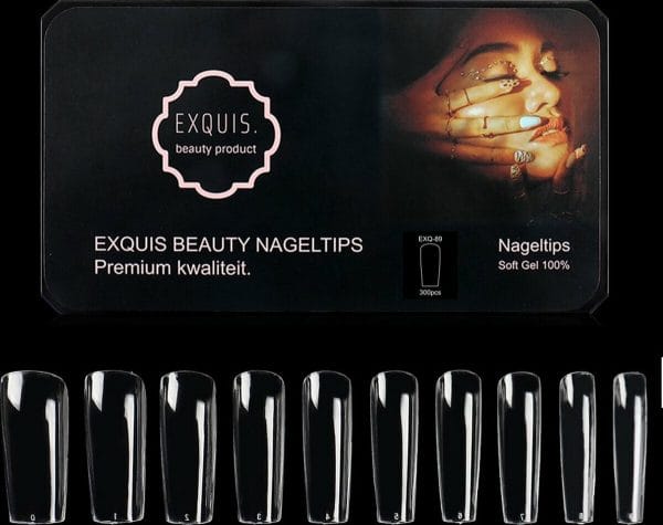 Exquis soft gel kunstnagels - nageltips transparant soft gel tips - 10 maten - 300 stuks
