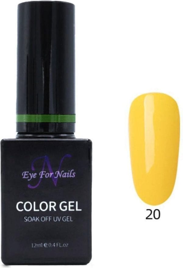 Eye for nails gellak gel nagellak gel polish soak off gel - kleur geel/yellow 020 - 12ml