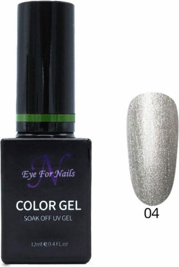Eye For Nails Gellak Gel Nagellak Gel Polish Soak Off Gel - Kleur Zilver/Silver 004 - 12ML