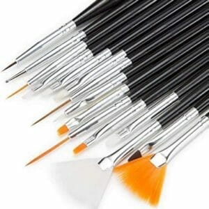 Fabyan Nail Art Brushes - Set van 15 - Nagel kwastjes - Nail Art Penselen - Kunstnagels - Gel Nagels - Acryl Nagels - Nagel Kunst