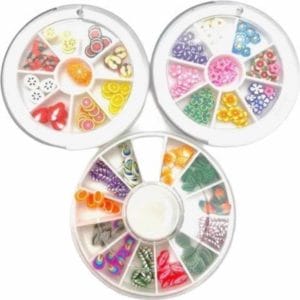 Fimo Bloemen/Veren/Fruit/3D Nail Art/Nagel Decoratie/Set 3 x Carrousel