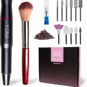 Fineza Nagelfrees - Elektrisch - Nagelvijl - Inclusief bitjes - Inclusief schuurrolletjes - Eelt Verwijderaar - Manicure apparaat - Pedicure set - Grijs