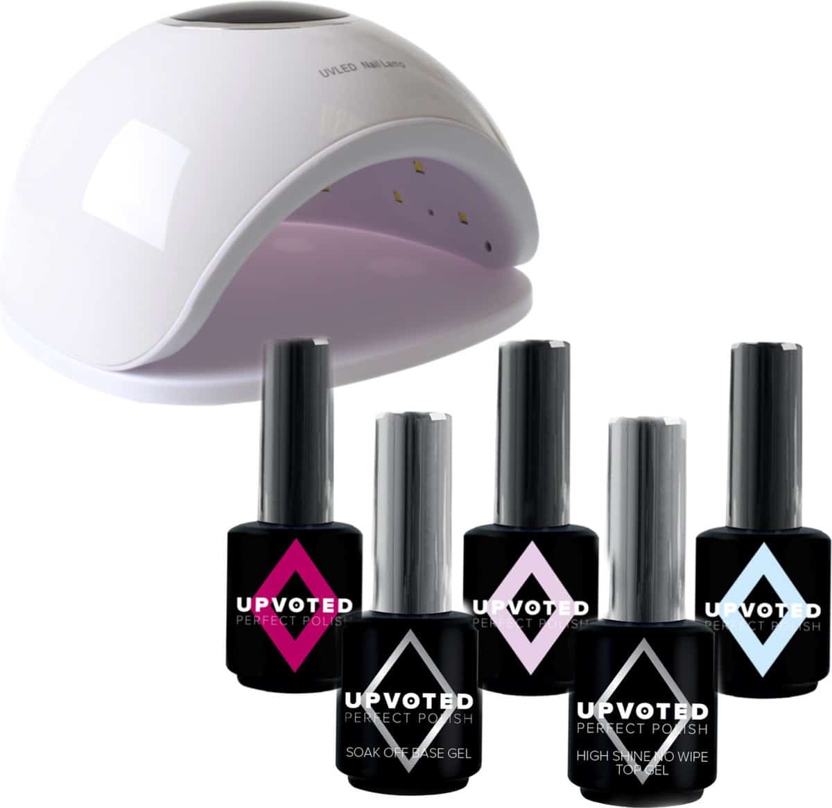 GUAP Gellak Starterspakket incl LED / UV lamp gelnagels Gellak Kleuren Set Base Coat Gellak
