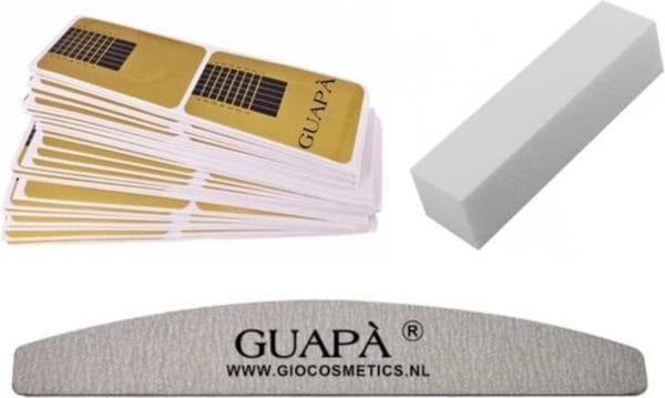 Guapà - acryl nagel sjablonen set - nail forms - french manicure - goud - nagelvijlen | 50 stuks