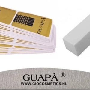 GUAPÀ - Acryl Nagel Sjablonen Set - Nail Forms - French Manicure - Goud - Nagelvijlen | 50 stuks
