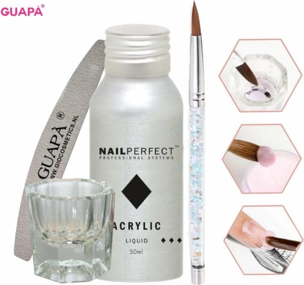 GUAPÀ Acryl Starterspakket | Acryl Nagels | Acrylic Liquid | Acryl Penselen | Dappendish | Acryl nagels | Acrylic Nails
