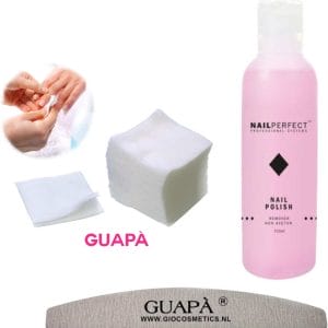 GUAPÀ - Celstofdeppers Remover Set met Pluisvrije Nail Wipes voor het reinigen en verwijderen van je Gel - Acryl - Poly Gel Nagels & Nagellak + Nagelvijl Moon 100/180