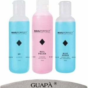 GUAPÀ - Gel Nagels Starterskit - Nagel vloeistoffen voor het voorbereiden en verwijderen van Gel nagels - UV Cleanser - Remover - Blue Scrub - 300 ml + Nagelvijl