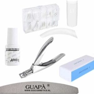GUAPÀ - Kunstnagel Set voor het zetten van Nagelverlenging - 100 stuks French Manicure Wit Deluxe Nagel Kit - Acryl, Gel & Poly Gel nagels -