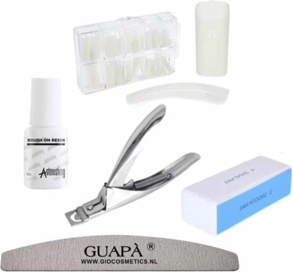 GUAPÀ - Kunstnagel Set voor het zetten van Nagelverlenging - 100 stuks Naturel Deluxe Nagel Kit - Acryl, Gel & Poly Gel nagels -