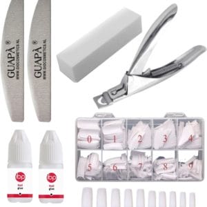 GUAPÀ - Kunstnagel Tips Voordeel Set 500 stuks - Wit French Manicure Tips met Nagellijm Tipknipper en Nagel Vijlen - Tips voor Acryl Nagels & Gel nagels / Hoge Kwaliteit - Professionele Markt