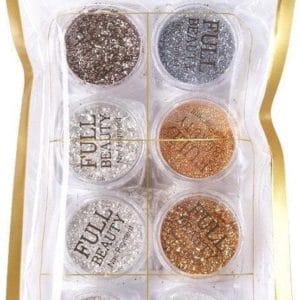 GUAPÀ - Nagel Glitter Poeder Nail Art Set Goud / Zilver / Brons - 8 Stuks