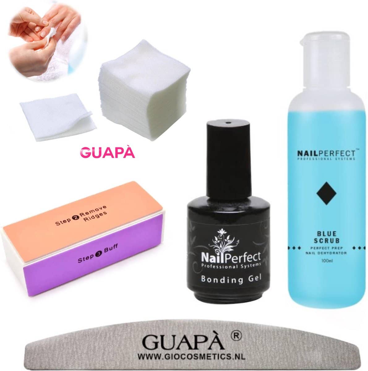 GUAPÀ - Nagel Primer Pakket voor perfecte hechting van Gellak op de natuurlijke nagel - Zuurvrije Bonding Gel - Alles over gelnagels