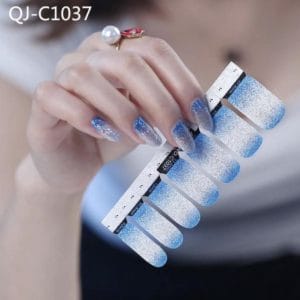 GUAPÀ - Nagelstickers & Nail wraps - Nail Art - Nagel Folie - Licht Blauw / Zilver - 14 stuks