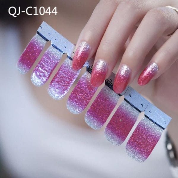 Guapà - nagelstickers & nail wraps - nail art - nagel folie - roze / zilver - 14 stuks