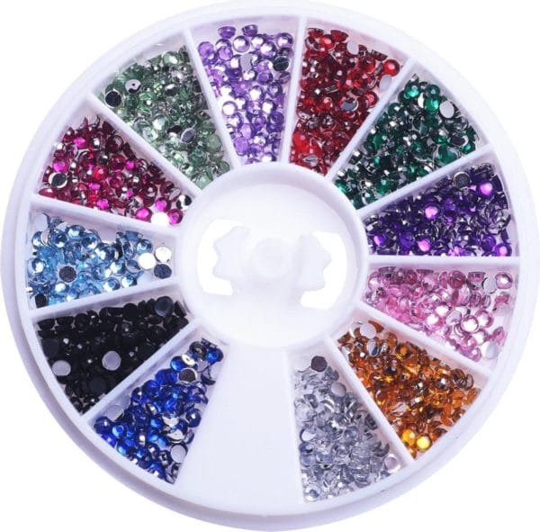 Guapà - nail art rhinestones & nagel glitters - multi color wheel