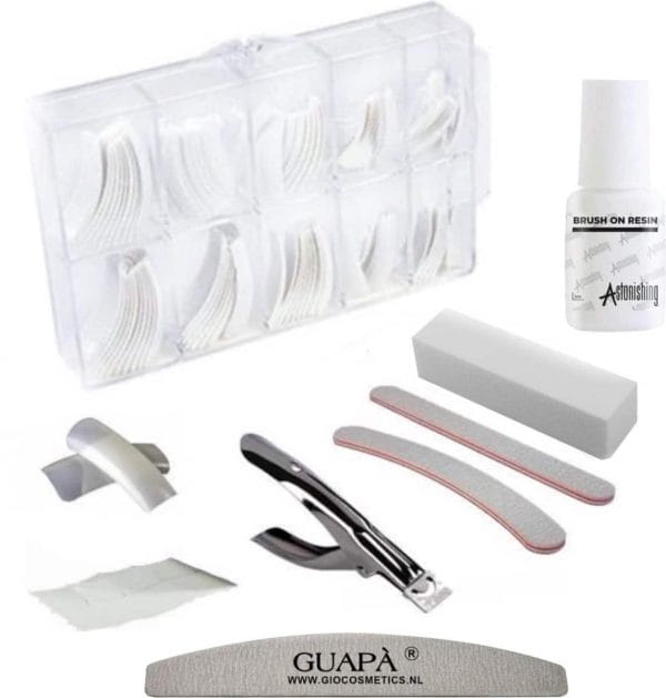 GUAPÀ - Uitgebreide nagelverlenging set voor Acryl en Gel Nagels - Compleet Wit Nepnagels Pakket