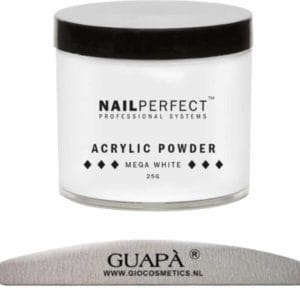 GUAP� Acrylpoeder Wit | Acrylic Powder Mega White | 25 gr | Professionele Acryl Poeder