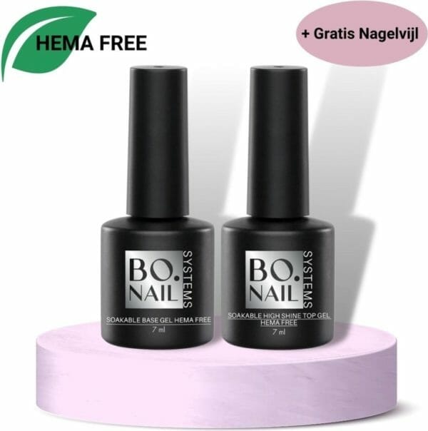 Guap� base + top coat | base gel | top gel | hema free | inclusief nagelvijl | geschikt voor acryl, gel, gellak en polygel nagels | nail art | 2 x 7 ml