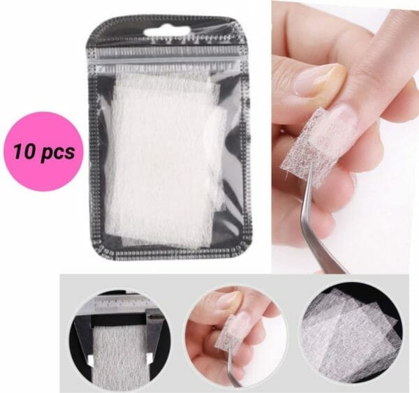 Guap� fiberglas voor ingescheurde nagels | gespleten nagels | nagelherstel tape | nagel folie | nepnagels | silk nail foil | 10 foils