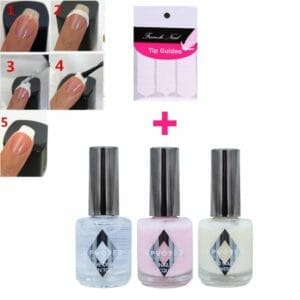 GUAP� French Manicure Set met nagelstickers | Tip Guides | Nagel Sjablonen | Smile Line Nagels | 4 Delige French Manicure Nagel Set | Roze