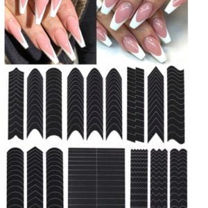 GUAP� French Manicure Sjabloon | Nail Art Sjabloon | 6 diverse vormen | Nail Art | Gellak | Acryl | Gel Nagels | Smile Line Nails | | Paie Nagelstickers French Manicure | 6 Vellen Nagel stickers