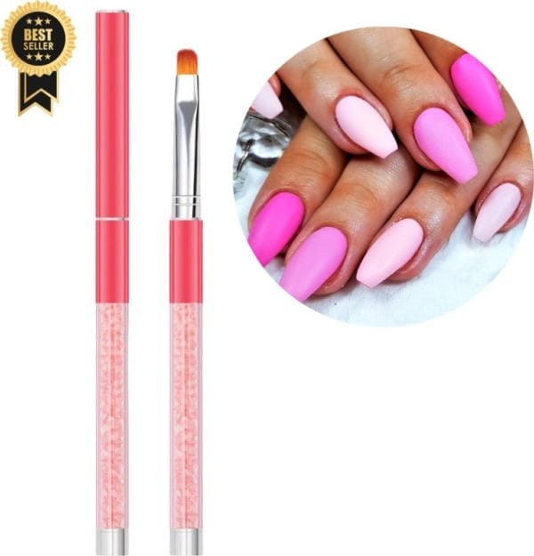 Guap� gel penseel roze | nagel penselen | nail art penselen | nail brush | nepnagels | gellak | gelnagels | builder gel | 1 x roze gel penseel