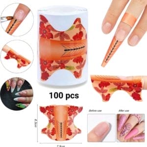 GUAP� Gel en Acryl Nagel Sjablonen | Nagel verlenging | Nail Forms | Acryl nagels | BIAB | Builder Gel | French Manicure | 100 pcs Oranje