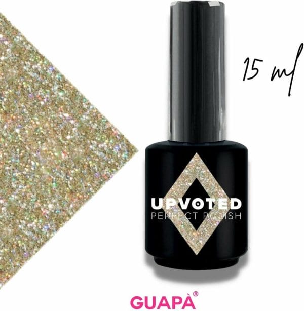 GUAP� Gellak Glitter Goud | Pink Gellak | Gel Nagellak | Gel Polish | Professionele Salon Kwaliteit | 15 ml