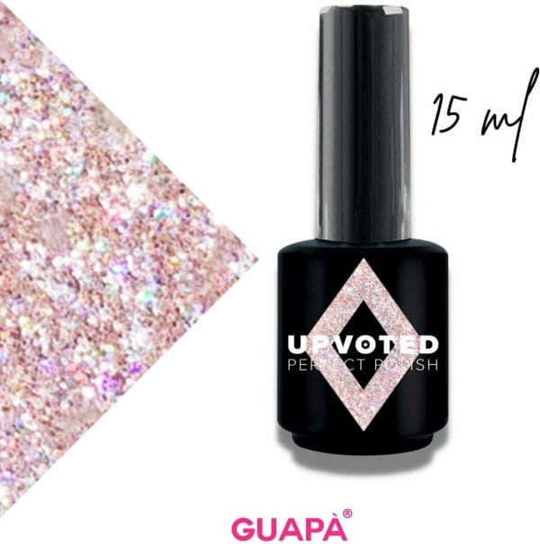 GUAP� Gellak Glitter Roze | Pink Gellak | Gel Nagellak | Gel Polish | Professionele Salon Kwaliteit | 15 ml
