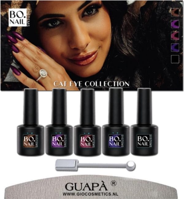 Guap� gellak kleuren pakket | gelnagels | gellak set | pink gellaç | gel nagellak | soakable gel polish | 5 x 7 ml magnetische gellak cat eye