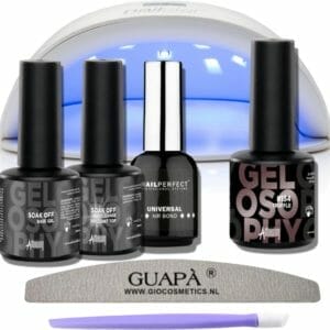 GUAP� Gellak Starterspakket | Gellak | Gellak Lamp | Gellak starterspakket met lamp | Complete Gellak Kit | Gelpolish Kit | Gellak Bruin Truffle