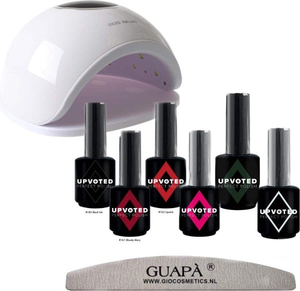 GUAP� Gellak Starterspakket |Nagellamp UV / LED | Gellac Kleuren Set | 6 kleuren Gel Nagels